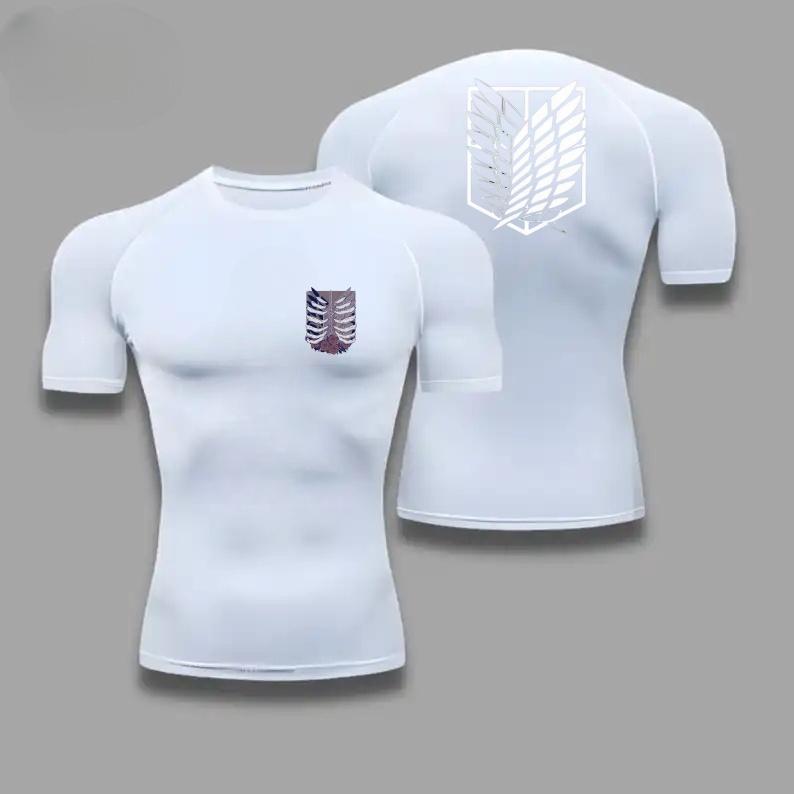 Comfortable Fitness T-shirt Men Scout Regiment Graphic Breathable Slim Fit Top Summer Gym Jogging Training Elastic Fitness Suit