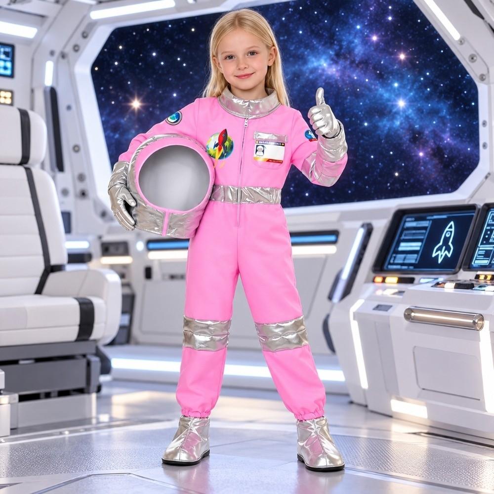 with Cap Astronaut Costume Set with Gloves Space Suit Halloween Cosplay Costume  Role Play