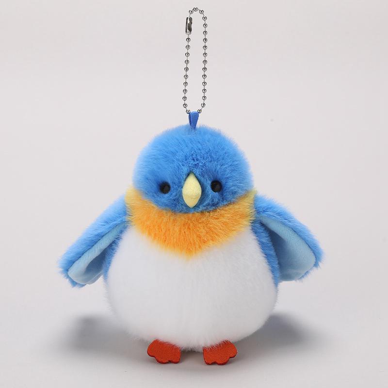 TreasuringU 12cm Adorable Simulation Bird Plush Doll Pendant Cartoon Round Bird Plush Toy Stuffed Pouch Pendants Birth Date Gifts