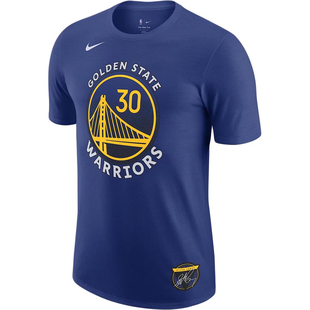 Nike X NBA Collaboration Golden State Warriors Stephen Curry Select Series Comfortable Soft Stylish Short Sleeve T-Shirt Men Tops Rush-Blue HQ1317-495