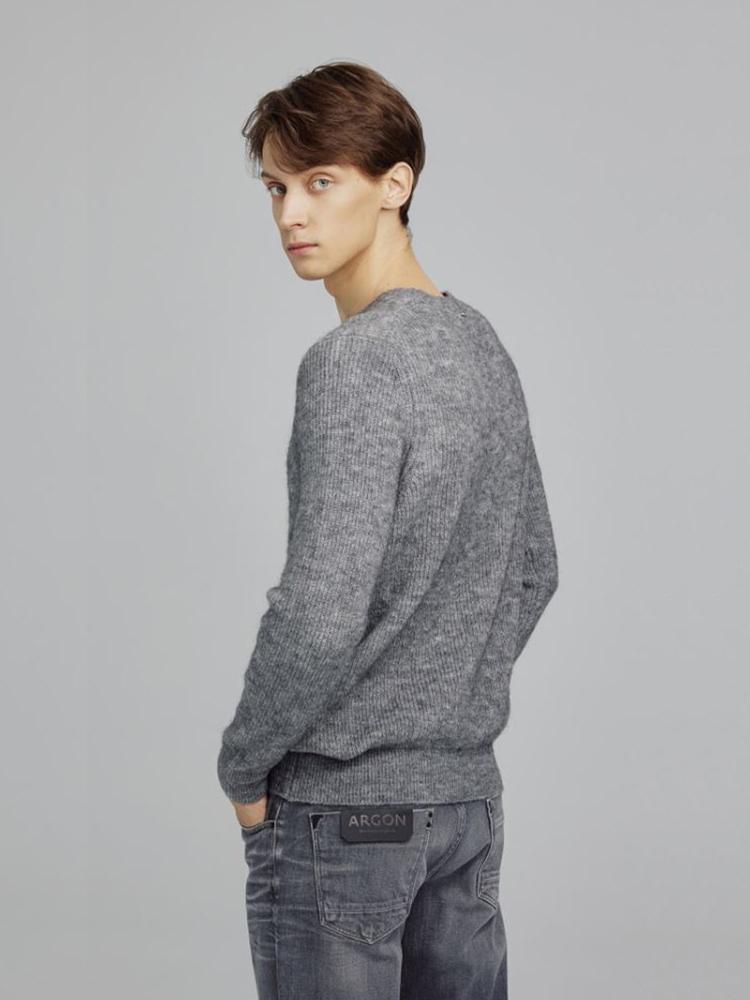 IKALOOK Round Neck Alpaca Wool Mix Knit Sweater Nit119