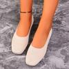 Hot Sale Shoes for Women Spring Slip on Women's Flats Square Toe Elastic Fabric Breathable Shallow Mouth Daily Flats Shoes