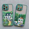 Fashion Garden Style Coffee Shop Phone Case For iPhone 11 12 Mini Pro Max 13 14 15 16 Pro Max X XS XR 7 8 Plus Shockproof Covers