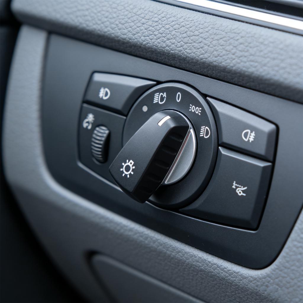 Automotive Headlight Switch Knob Head Light Switch Rotary Knob Lamp Button Cap for BMW 5 Series E60 E61 X5 X6 E70 E71 E72 Z4 E89