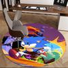 1pc Sonic the Hedgehog Round Carpet - Anime Design Chair Mat for Office, Home Decor, Living Room