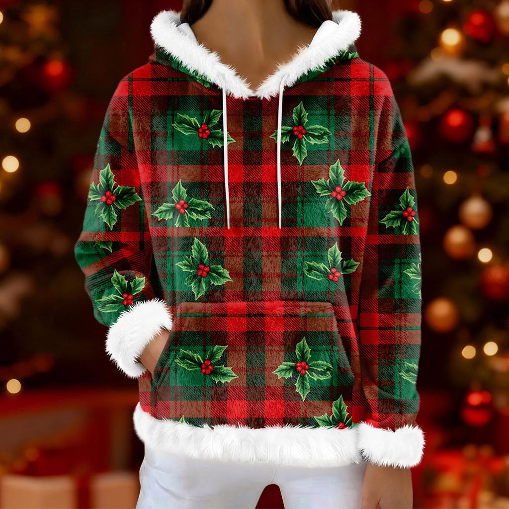 Huvtröjor för kvinnor Oversize Vinter Plysch Söta Sweatshirts Pullover Trendiga Höst Vinter Kläder