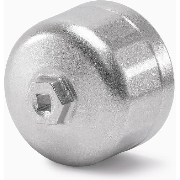 86.4Mm 16Flutes Oil Filter Cap Wrench Removal Tool Socket For BMW Engines/For Volvo With 86Mm Filter Housing Caps, Silver Heavy-Duty Aluminum