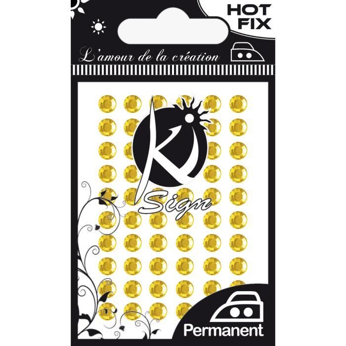 Strass thermocollant tissu Ø 5mm - Or - 60 pièces - Ki-Sign Doré