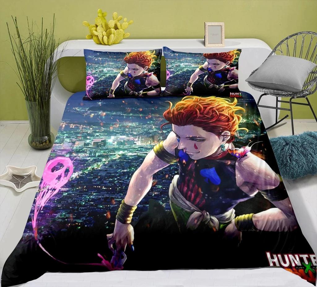 2026 New Anime Hunter X Hunter Bedding Set, Includes Large and King Size Bedding, Perfect Holiday Gift