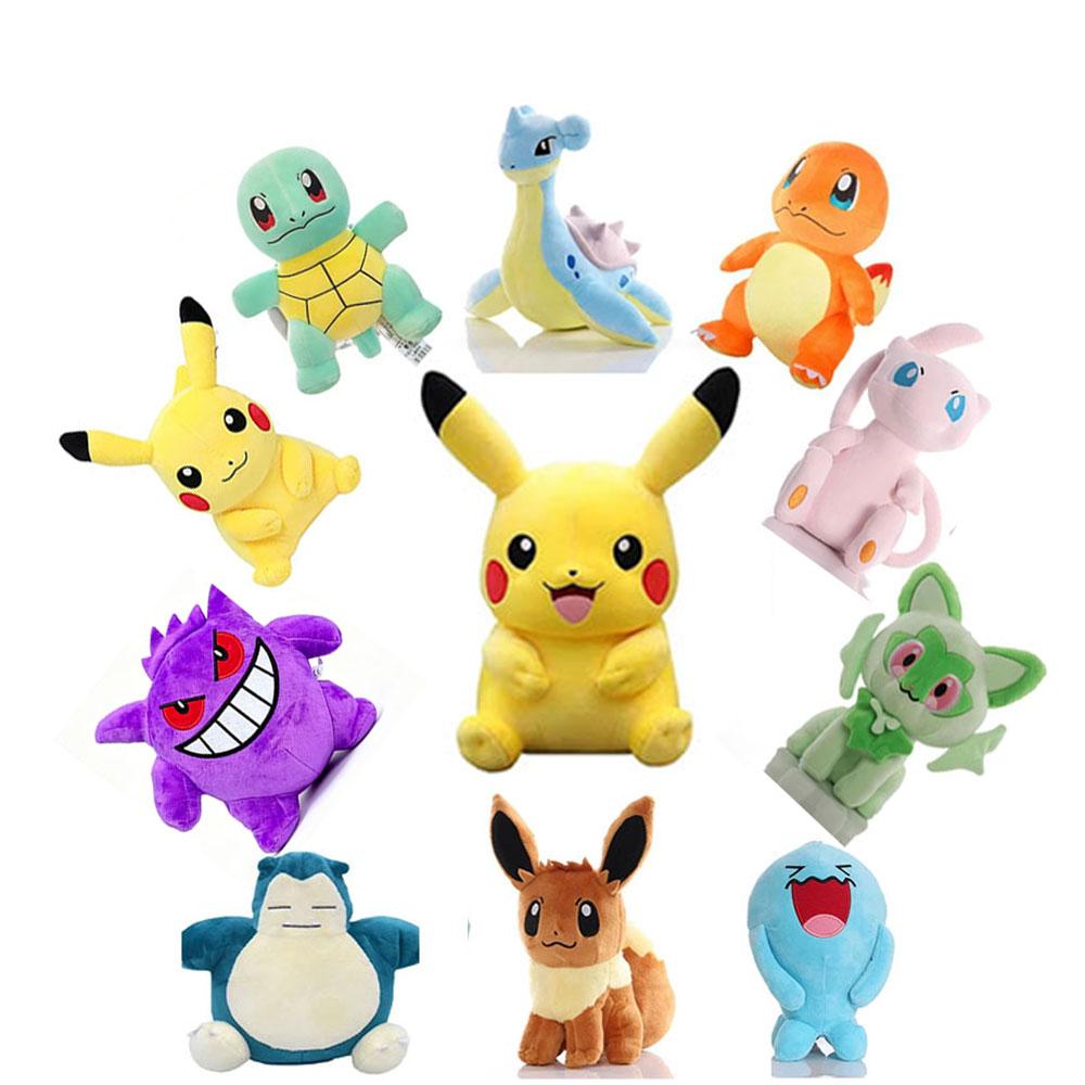 Cute Pikachu Plush Toy Pokemon Charmander Squirtle Bulbasaur Stuffed Doll Eevee Scorbunny Gengar Snorlax Christmas Gifts