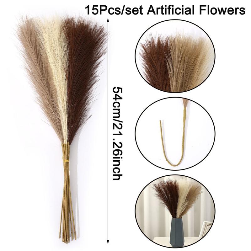 5/15 sztuk Suszone Trawy Pampasowe Bukiet, Boho Dekoracja Stołu, na Wesele, Do Domu, Rustykalne Przyjęcie, Dekoracje Na Baby Shower