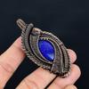 Lapis Lazuli Pendant Handmade Gemstone Jewelry, 999 Copper Wire Wrapped Pendant ,Unique Design Jewelry Pendant