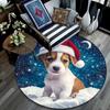 Christmas Puppy Round Area Rug,Carpet Rug for Living Room Bedroom Sofa Playroom Decor,Non-slip Floor Mat