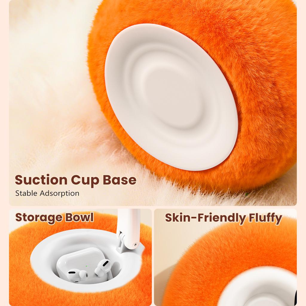 Oatsbasf Phone Pillow Stand Adjustable Phone Holder with Snack Bowl & Suction Cup Base Hands Free Phone Holder for Bed/Desk/Sofa