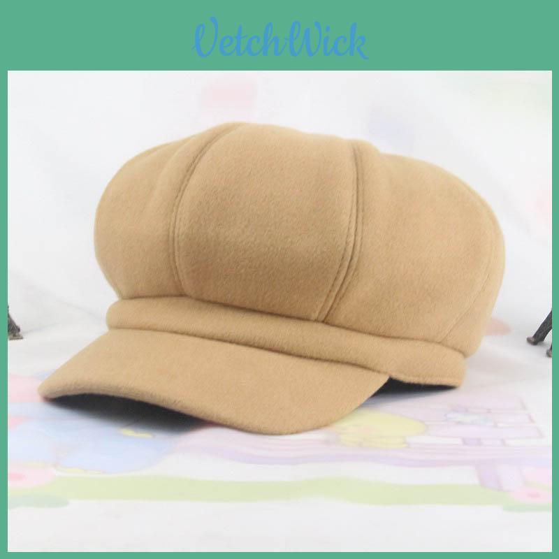 Elegant And Timeless Women Vintage Solid Wool Gatsby Newsboy Octagonal Hat For All Occasions