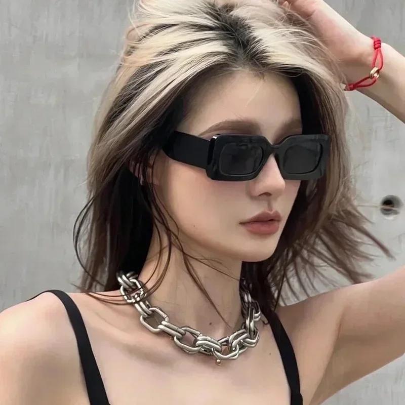 Personalized Colorful Hip-hop Driving Shades Glasses Retro Square Small Frame Sunglasses for Women Outdoor UV400 Sunglasses