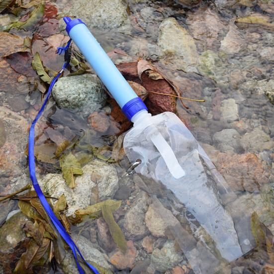 Personal Water Filter Straw Portable Water Purifying Device Outdoor Survival Camping Hiking Backpacking Emergency Water Filtration System