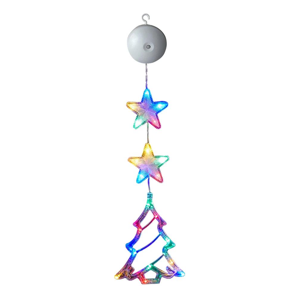 Christmas Star Window Light Decoration with Suction Cup for Xmas Home Shop Party Gifts for Glass Indoor Outdoor Decor Pendant