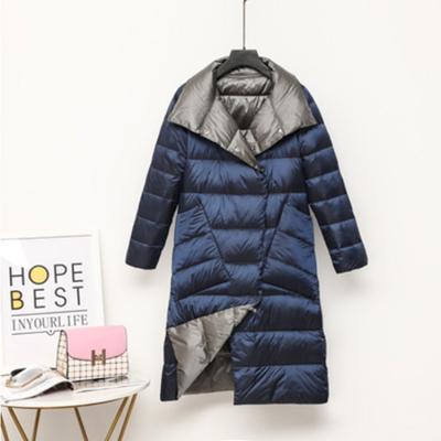 Leichte Daunenjacke für Damen, weiße Ente, mittellang, schmal geschnitten, warme Winterjacke