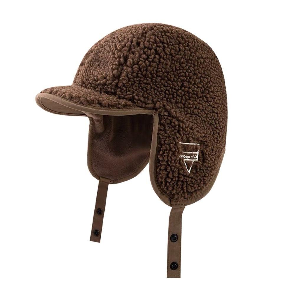 Polar Fleece Women Winter Caps Windproof Girls Ear Protection Cap Plush Pullover Hat  Outdoor