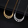 Moon Phase Necklace Stainless Steel Choker Elegant Women Witch Crescent Moon Jewelry Gift Celestial Moonology