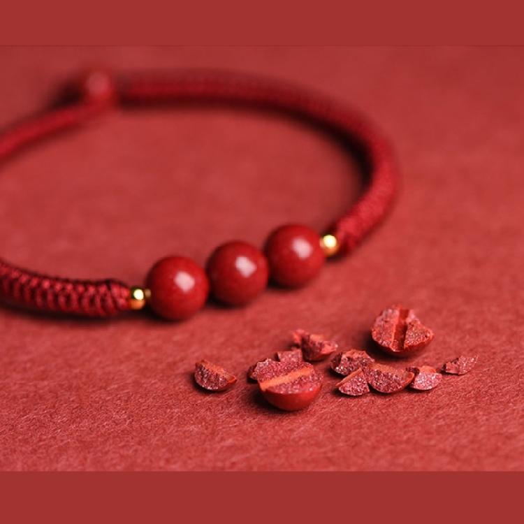 Red Rope Couple Bangle High Content Cinnabars Women's Single Bead Bracelet/Triple Beads Wrist Chain Three Lives Together