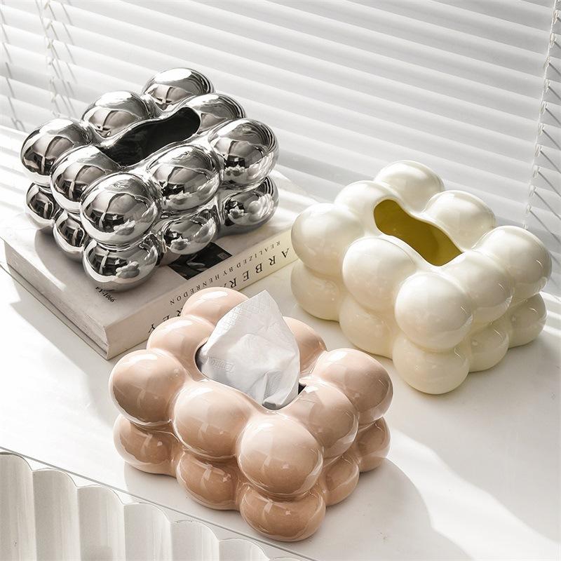 

Креативная керамическая коробка для салфеток, украшение для гостиной, светлая, роскошная бумажная коробка, высокая красота, коробка для хранения мочалок для ванной, бытового использования