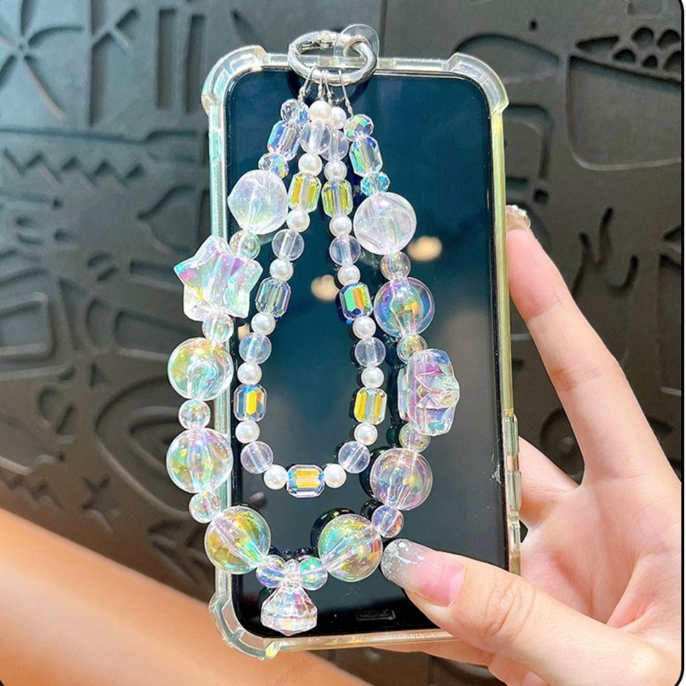 

Beaded Phone Lanyard Chain Pendant Crystal Car Keychain Anti-Lost Hanging Ornament