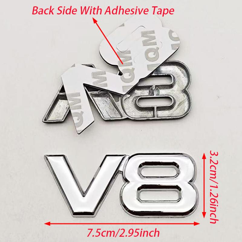 V6 V8 Emblem Metal Sticker Badge Fender For V6 V8 Racing Emblem Auto For Car Motorcycle Truck SUV Accessories