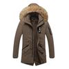 Autumn and Winter New Men's Cotton-padded Clothes Medium and Long Hooded Middle-aged and Young People Thickened Warm Cotton-padded Jacket Men