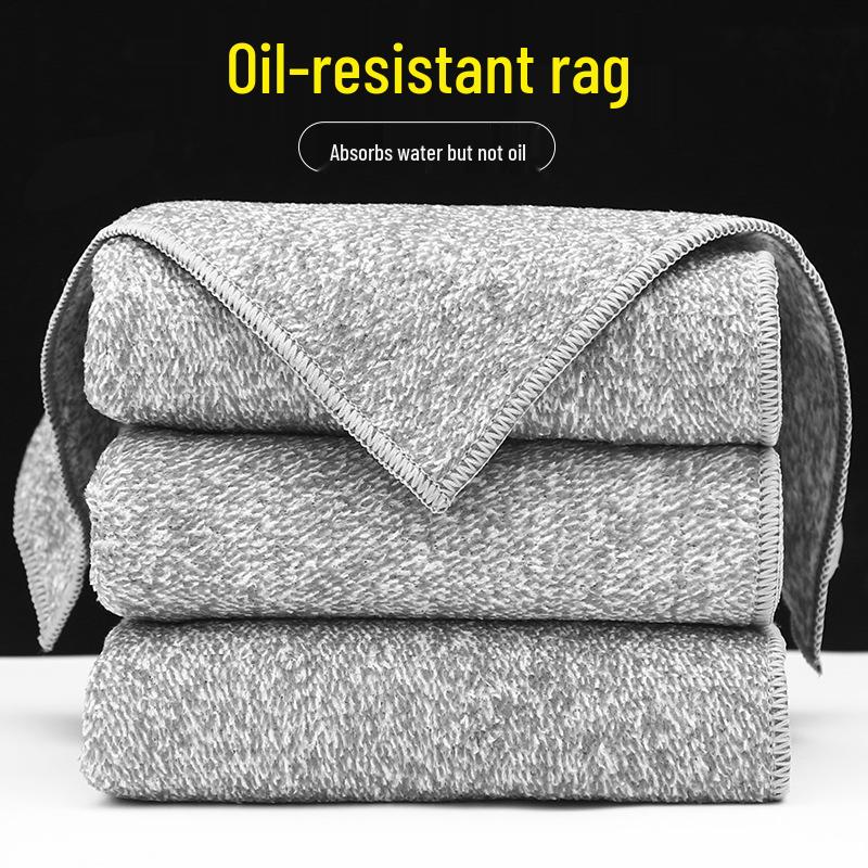 Thickened Bamboo Charcoal Dishcloth - Absorbent, Soft Fiber Kitchen Cleaning Rag