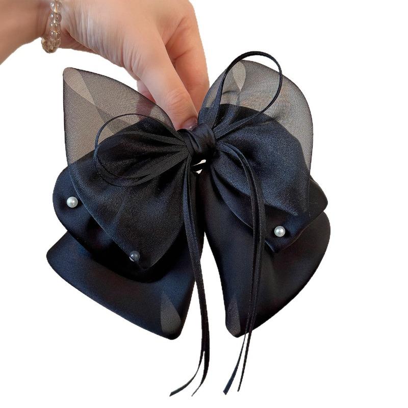 2025 New French Elegant Triple Bow Ponytail Clip Hair Claw for Half Updo Non-Slip Scrunchie Holder Premium Hair Accessories