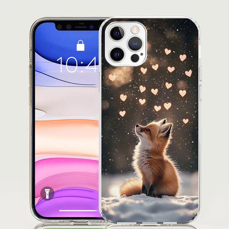 Animal Fox Phone Case For iPhone 17 Air 16 15 Plus 11 14 Pro Max 13 Mini 12 7 8 + SE Pattern Art Customized Cover 17 Air 16 15 P