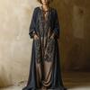 New Bohemian Imitation Hemp Two-piece Set Women's Long Cardigan Dress Set Casual Fashion Explosion