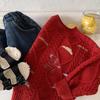 Kids Thick Red Knit Sweater for Boys and Girls Winter Festive Base Layer