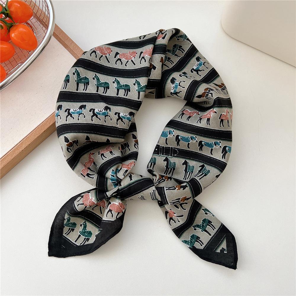 Paisley Flower Print Handkerchief Soft Cotton Linen Head Neck Scarves Hair Scarf Neckerchief Headscarves Square Scarf Headband