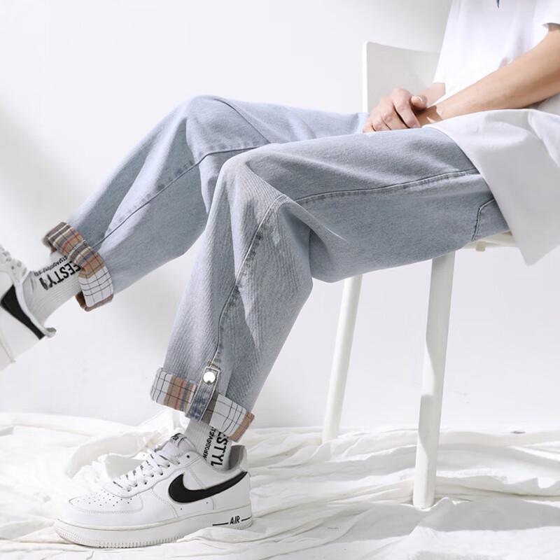 Jeanswest Men's Loose Fit Straight-Leg Outdoor Casual Jeans