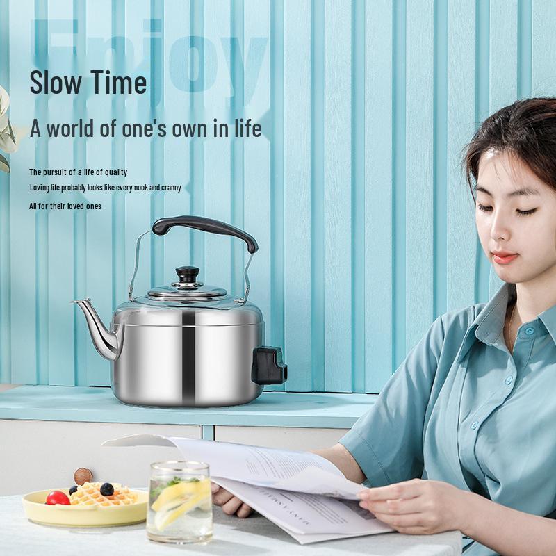 Large Capacity Stainless Steel Electric Kettle - Sound-Activated Hot Water Boiler and Teapot