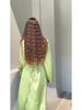 2024 Spring V-Neck Bandage Waist Slimming Long Sleeve Dress for Socialites