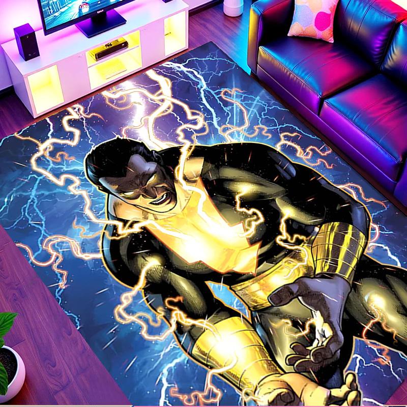 Black Adam Print Rug, Washable Floor Carpet, For Entryway Dorm Laundry Room Office Study, Home Decor Birthday Christmas Gift