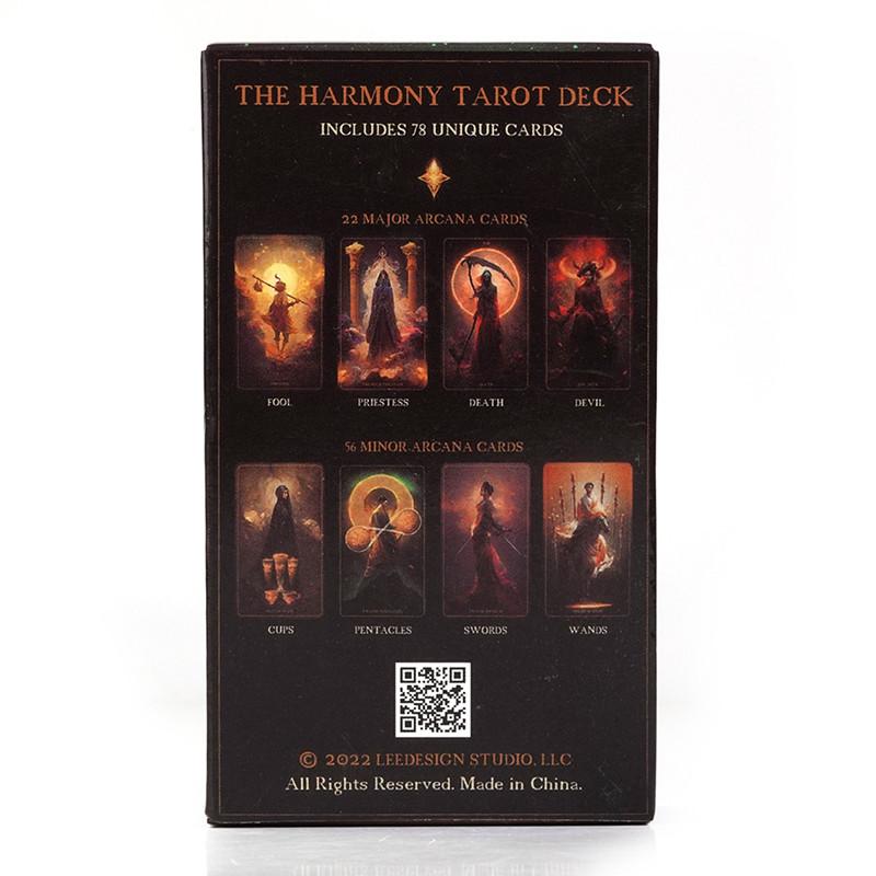 10,3*6cm Harmonický tarotový balíček 78 tarotových karet s jedinečným designem vytvořených harmonizací dvou světů umělé inteligence a lidské kreativity