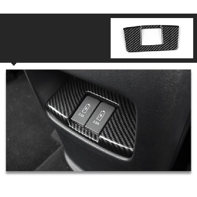 For Honda CRV 2017-2020 Carbon Fiber Interior Rear row Charging USB Cover Trim
