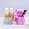 Boîte de rangement transparente pour cotons démaquillants Motif papillon Couleur rose Boîte de rangement pour ongles Organisateur Étui Porte-cotons démaquillants