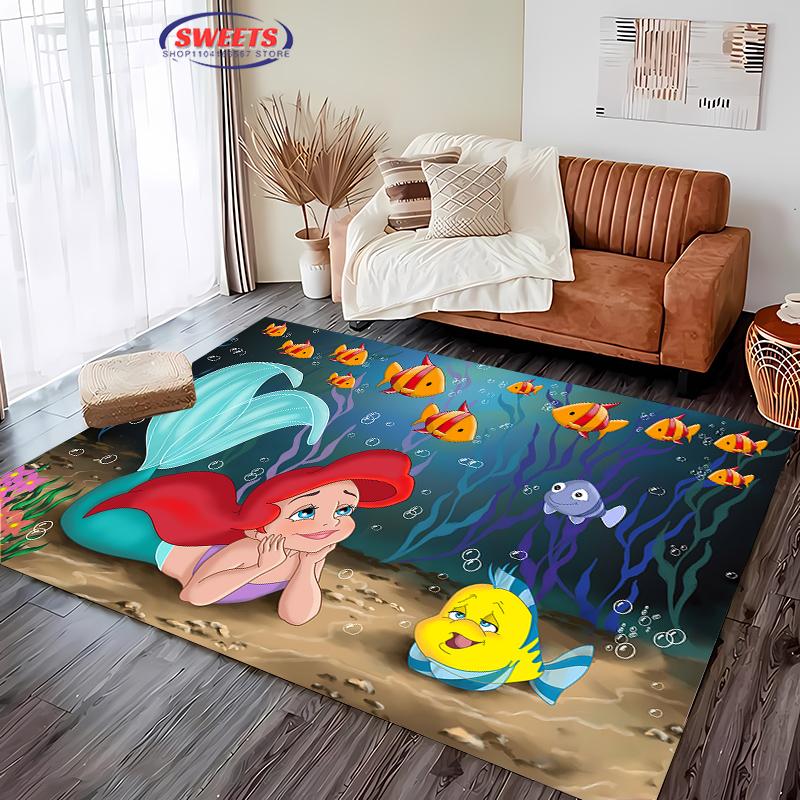 New Shelves! Little Mermaid Ariel Princess Carpet, Living Room Bedroom Office Area Kid's Room of Choice,Non-slip Mat Potdemiel