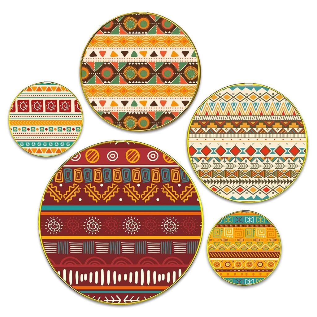 Home Decoration | Vintage Art Design | Handcrafted | Living Room Wall Decoration | Décor Items | Gift Items (Multicolour) (Set of 5)