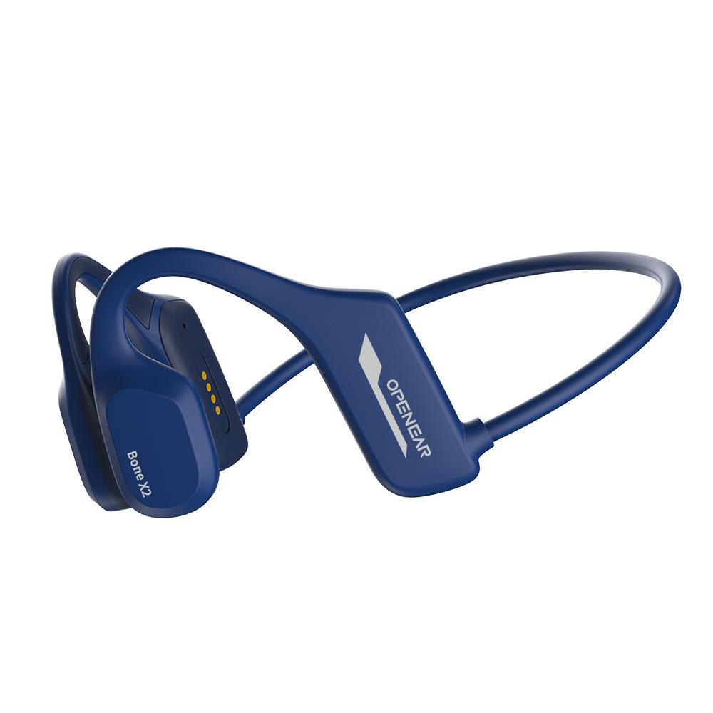 BoneX2 Waterproof Bone Conduction Bluetooth Earphones with 8GB Memory for Swimming and Non-Ear Canal Wireless Sports.