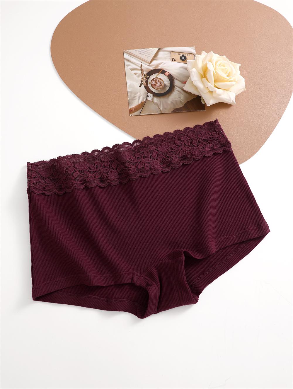 

1 шт./компл. женские хлопковые боксеры сексуальное кружевное нижнее белье с низкой посадкой женские однотонные эластичные шорты для мальчиков дышащее сексуальное нижнее белье XL&1pc фиолетовый