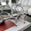 Fashion Women's Pointed High Heels Hollow Thin Dress Sandals Gold Silver Elegant New Fashion Spring