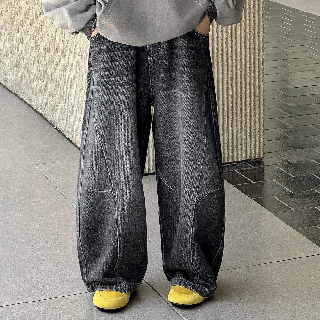 Jeans a gamba dritta da ragazzo - Collezione Primavera & Autunno 2026, Pantaloni lunghi casual per ragazzi più grandi