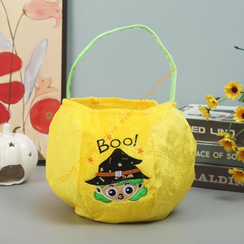 Seasonal Pumpkin Collector Bag Big Capacity Design Sturdy Velvets Fabric Party Essential For Kids Gatherings 55KF